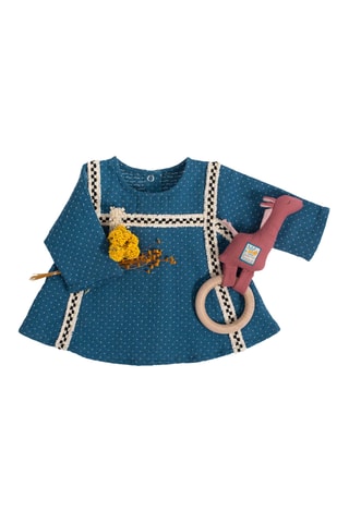 Blouse en coton biologique - 3 mois - Bleu