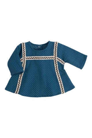 Blouse en coton biologique - 3 mois - Bleu