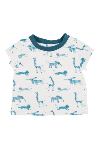 T-shirt - 3 mois - Bleu et écru
