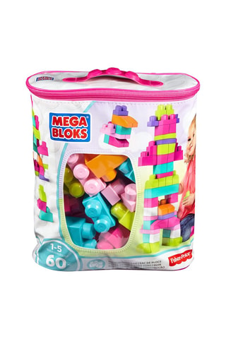 Bouwwerk Tas Medium Rose - 60 bouwstenen - Vanaf 1 Jaar