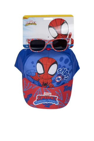 Cappellino e occhiali da sole kids Spider-Man Avengers Marvel - UV 400 - Blu elettrico - Bianco, nero e rosso