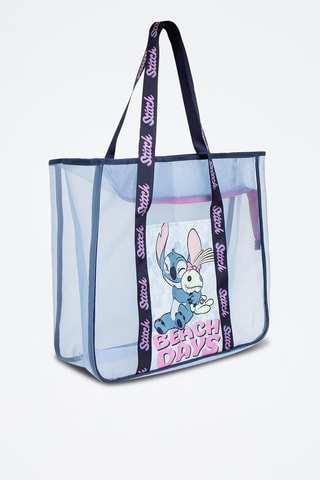 Borsa da spiaggia Stitch Lilo e Stitch Disney - Bianco, nero e rosa