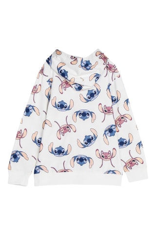 Felpa con cappuccio Stitch e Angel Lilo e Stitch Disney - Bianco e beige