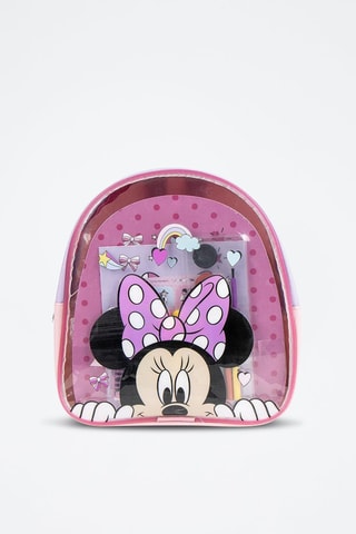 Zaino con accessori Minni Disney - 20 pezzi - Rosa e nero - Rosa e nero