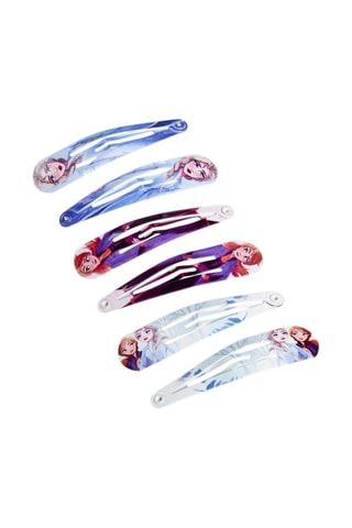 6 mollette per capelli Elsa e Anna Frozen Disney - Celeste e viola