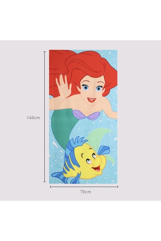 Telo doccia Ariel e Flounder La sirenetta Disney - 70 x 140 cm - Rosso, blu e verde