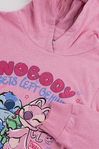 Felpa con cappuccio Stitch e Angel Lilo e Stitch Disney - Rosa