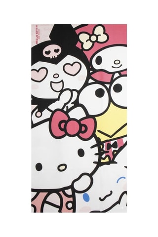 Telo doccia Hello Kitty Sanrio - 70 x 140 cm - Bianco e rosa