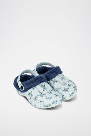 Sabot 2 in 1 in pelliccia di montone Stitch Lilo e Stitch Disney - Azzurro - Blu