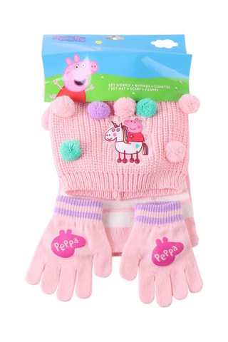 Set 3 pezzi Peppa Pig - Rosa - Bianco, viola e rosa