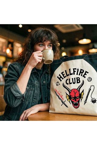 Tote bag Stranger Things - Nero - Bianco e nero