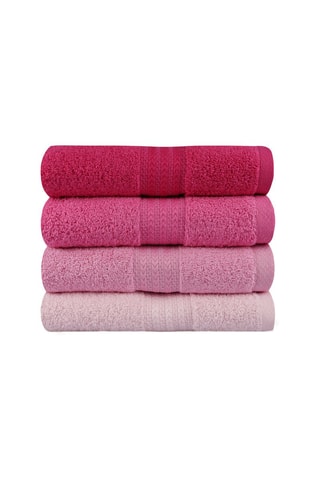 4 toallas de mano - Rosa - 50 x 90 cm
