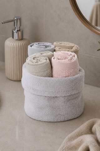 4 toallas de tocador - Gris, beige y azul