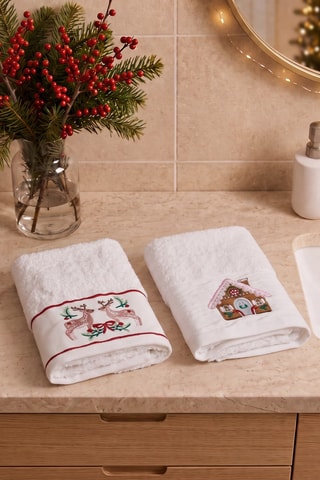 2 asciugamani ospite Orderly Xmas - Bianco