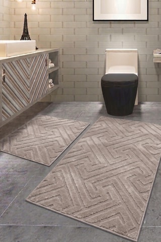 2 tappetini bagno - Beige