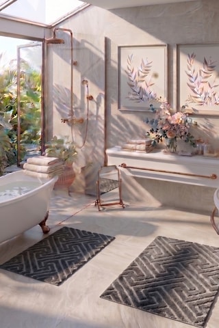 2 tapis de bain - Gris -