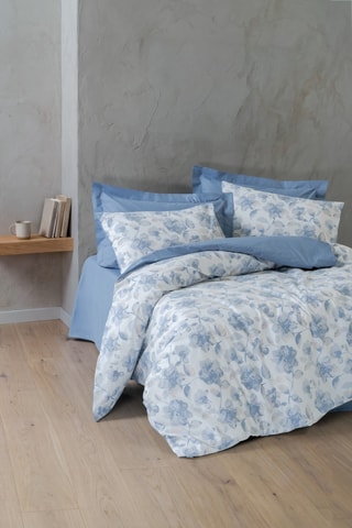 Parure copripiumino in cotone 57 fili/cm² - Blu