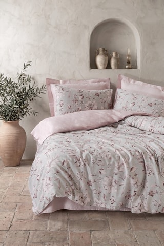 Parure copripiumino in raso di cotone 83 fili/cm² - Rosa