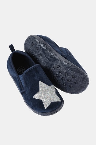 Slip-on en velours - Bleu marine