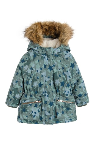 Parka à capuche - Bleu et kaki