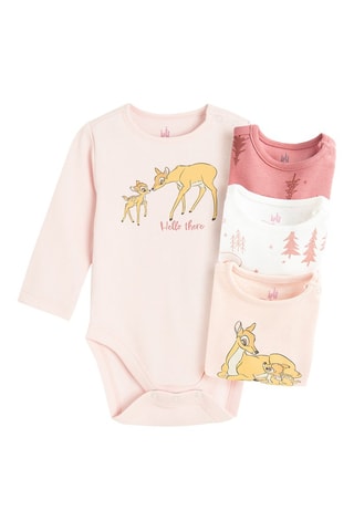 4 bodys Bambi Disney - Rose et blanc