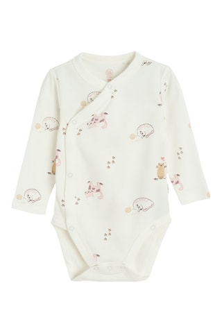 2 bodys en coton biologique - Rose et blanc cassé