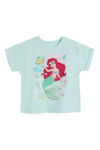 T-shirt Polochon et Ariel La petite Sirène Disney Turquoise