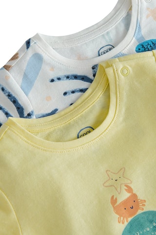 2 t-shirts Blanc et jaune