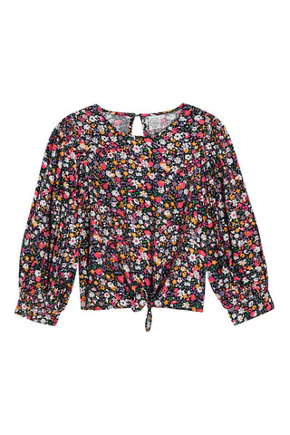 Blusa annodata - Nero e rosa