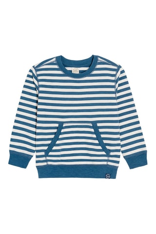 Sweat Bleu canard chiné et blanc