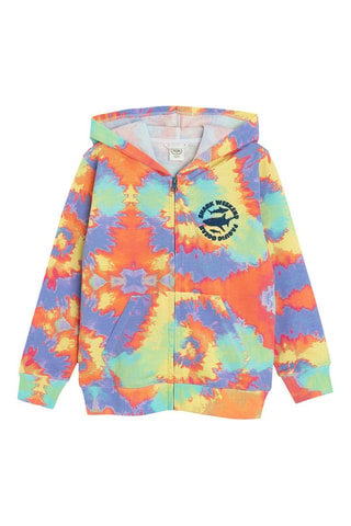Sweat à capuche tie and dye - Orange