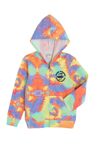 Sweat à capuche tie and dye - Orange