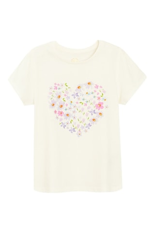 T-shirt et jupe volantée - Ecru et rose