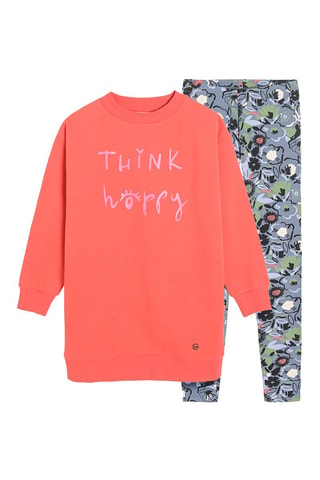 Sweat et legging Corail et gris