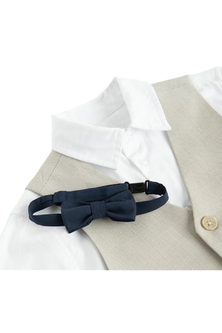 Chemise et gilet de costume - Blanc et taupe