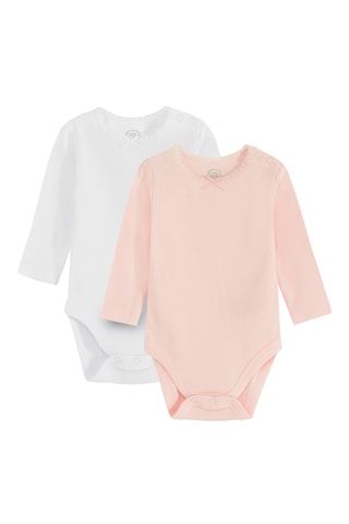 2 bodys - Blanc et rose clair