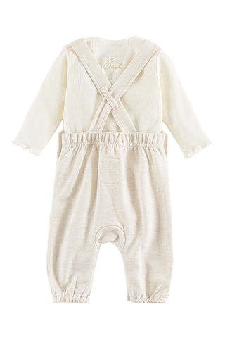 Body et barboteuse en coton biologique Panpan Bambi Disney - Ecru