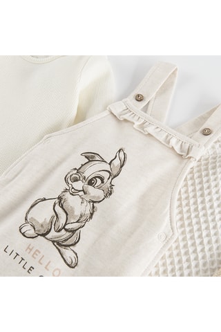 Body et barboteuse en coton biologique Panpan Bambi Disney - Ecru