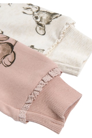2 joggings Bambi Disney - Vieux rose et beige chiné