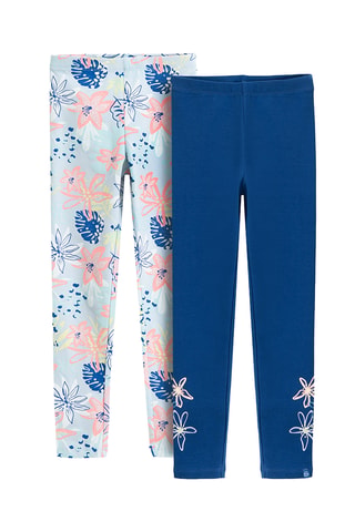 2 leggings - Blu