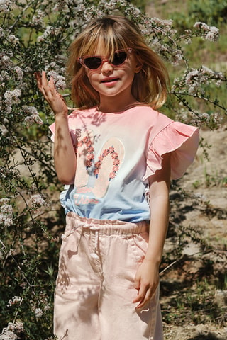 T-shirt dip and dye - Rose et ciel