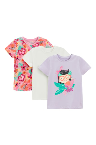 3 t-shirt - Bianco e malva