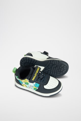 Baskets Smiley - Blanc et noir