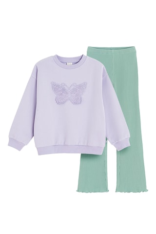 Sweat et pantalon - Violet et vert d’eau
