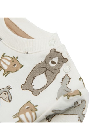 Sweat et jogging en coton biologique - Marron et écru