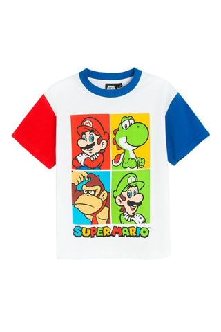 T-shirt Super Mario - Blanc et bleu roi