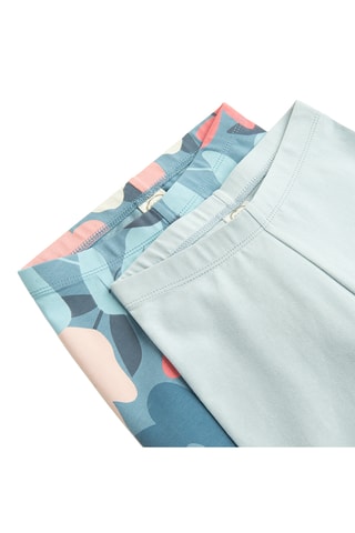 2 leggings - Bleu-gris et bleu cobalt