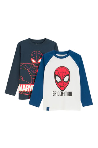 2 t-shirts Spider-Man Avengers Marvel - Bleu marine et blanc