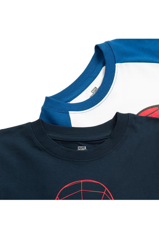 2 t-shirts Spider-Man Avengers Marvel - Bleu marine et blanc