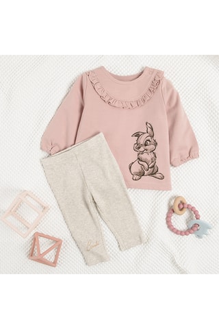 T-shirt et legging Panpan Bambi Disney - Rose et beige